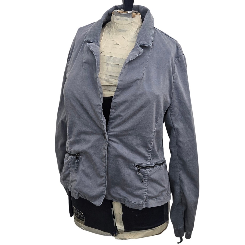 Marrakech Women Small Gray Lyocell Moto Utility Jacket Zip Pockets Boho Anthro